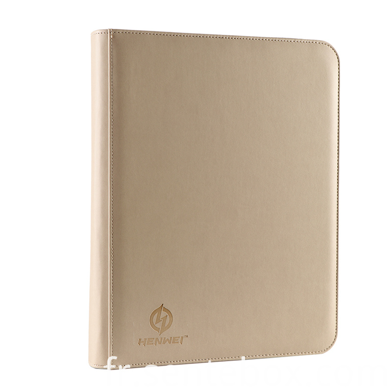 Jeu de plateau à fermeture à glissière en cuir Livre de pont à feuilles mobiles Leather binder zipper board Game loose-leaf deck book
